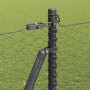Reja con postes Gris 1.6 x 10 m Acero recubierto de PVC