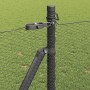 Reja con postes Gris 0.8 x 25 m Acero recubierto de PVC