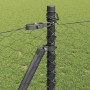 Reja con postes Gris 0.8 x 25 m Acero recubierto de PVC
