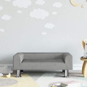 Sofá para niños de terciopelo gris claro 70x45x26,5 cm von vidaXL, Baby- und Kleinkindmöbel - Ref: Foro24-3196330, Preis: 65,...
