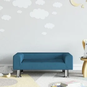 Blaues Samt-Kindersofa 70x45x26,5 cm von vidaXL, Baby- und Kleinkindmöbel - Ref: Foro24-3196329, Preis: 67,55 €, Rabatt: %