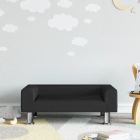 Sofá para niños de terciopelo negro 70x45x26,5 cm