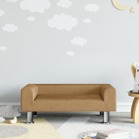 Braunes Kindersofa aus Samt, 70 x 45 x 26,5 cm von vidaXL, Baby- und Kleinkindmöbel - Ref: Foro24-3196334, Preis: 55,83 €, Ra...