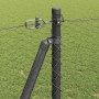 Reja con postes Gris 1.2 x 25 m Acero recubierto de PVC