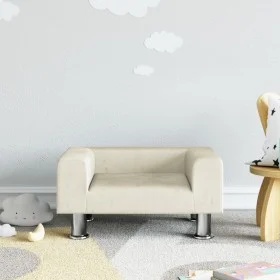 Kindersofa aus cremefarbenem Samt 50x40x26,5 cm von vidaXL, Baby- und Kleinkindmöbel - Ref: Foro24-3196342, Preis: 53,14 €, R...
