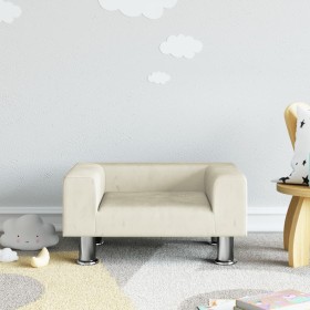 Sofá para niños de terciopelo crema 50x40x26,5 cm