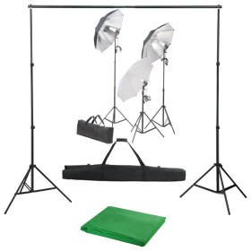 Kit de estudio fotográfico con set de luces y fond