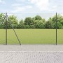 Reja con postes Gris 1.6 x 25 m Acero recubierto de PVC