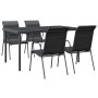 Garten-Essset 5-teilig aus Stahl und schwarzem Textilene von vidaXL, Gartensets - Ref: Foro24-3200698, Preis: 366,27 €, Rabat...