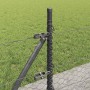 Reja con postes Gris 0.4 x 50 m Acero recubierto de PVC
