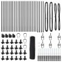 Reja con postes Gris 0.4 x 50 m Acero recubierto de PVC
