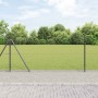 Reja con postes Gris 0.8 x 50 m Acero recubierto de PVC