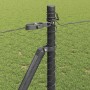 Reja con postes Gris 0.8 x 50 m Acero recubierto de PVC