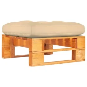 Honey brown impregnated pine wood pallet garden ottoman by vidaXL, Modular outdoor sofas - Ref: Foro24-3066448, Price: 64,93 ...