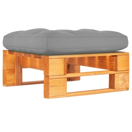 Otomana de jardín de palets madera pino impregnada marrón miel