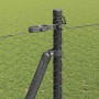 Reja con postes Gris 1.6 x 50 m Acero recubierto de PVC