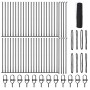Reja con postes Gris 0.4 x 100 m Acero recubierto de PVC