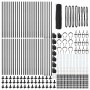 Reja con postes Gris 0.4 x 100 m Acero recubierto de PVC