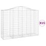 Gabionenkörbe 15 Stück Bogenform Eisen 200x50x140/160 cm von vidaXL, Töpfe und Pflanzgefäße - Ref: Foro24-3145695, Preis: 1,0...