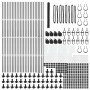 Reja con postes Gris 1.4 x 100 m Acero recubierto de PVC