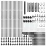 Reja con postes Gris 1.4 x 100 m Acero recubierto de PVC