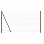 Reja con postes Gris 1.6 x 100 m Acero recubierto de PVC