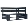 Corner garden sofa made of black impregnated pine wood pallets by vidaXL, Modular outdoor sofas - Ref: Foro24-3066582, Price:...