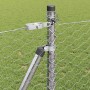 Reja con postes Plateado 1 x 10 m Acero recubierto de PVC