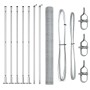 Reja con postes Plateado 1.4 x 10 m Acero recubierto de PVC