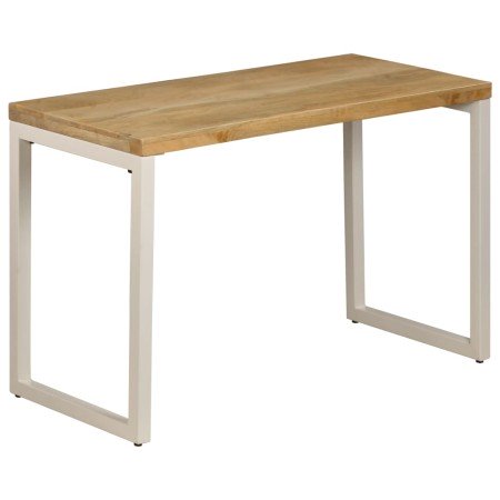 Mesa de comedor de madera maciza de mango y acero 115x55x76 cm en Mesas de cocina y de comedor | Comprar online en Foro24