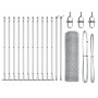 Reja con postes Plateado 0.5 x 25 m Acero recubierto de PVC