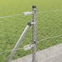 Reja con postes Plateado 0.5 x 25 m Acero recubierto de PVC