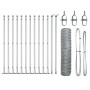 Reja con postes Plateado 0.5 x 25 m Acero recubierto de PVC