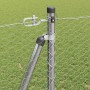 Reja con postes Plateado 1.2 x 25 m Acero recubierto de PVC