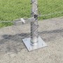 Reja con postes Plateado 0.4 x 50 m Acero recubierto de PVC