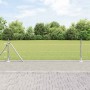 Reja con postes Plateado 0.4 x 50 m Acero recubierto de PVC