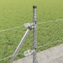 Reja con postes Plateado 0.4 x 50 m Acero recubierto de PVC