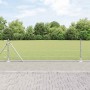Reja con postes Plateado 0.6 x 50 m Acero recubierto de PVC