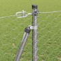 Reja con postes Plateado 1.2 x 50 m Acero recubierto de PVC