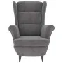 Light gray velvet wingback chair and footstool by vidaXL, Armchairs - Ref: Foro24-3115931, Price: 270,19 €, Discount: %