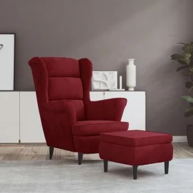 Ohrensessel und Hocker aus rotem Samt von vidaXL, Sessel - Ref: Foro24-3115936, Preis: 287,64 €, Rabatt: %