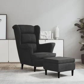 Ohrensessel und Hocker aus dunkelgrauem Samt von vidaXL, Sessel - Ref: Foro24-3115932, Preis: 265,53 €, Rabatt: %