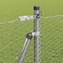 Reja con postes Plateado 1.5 x 50 m Acero recubierto de PVC