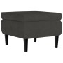 Sillón orejero y taburete de terciopelo gris oscuro