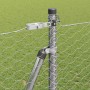 Reja con postes Plateado 1.5 x 50 m Acero recubierto de PVC