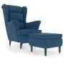 Ohrensessel und Hocker aus blauem Samt von vidaXL, Sessel - Ref: Foro24-3115930, Preis: 276,53 €, Rabatt: %
