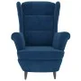 Ohrensessel und Hocker aus blauem Samt von vidaXL, Sessel - Ref: Foro24-3115930, Preis: 276,53 €, Rabatt: %
