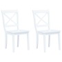 Sillas de comedor 2 unidades madera maciza de caucho blanco