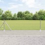 Reja con postes Plateado 0.4 x 100 m Acero recubierto de PVC