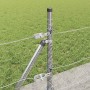 Reja con postes Plateado 0.4 x 100 m Acero recubierto de PVC